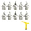 10pcs 1/4 In Stainless Steel Spikes With 1pc Spike Wrench; Track And Cross Country Spikes Shoe For Running; Hiking; High Jumping; Cross Country