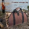 1pc Outdoor Firewood Storage Bag; Portable Canvas Firewood Kit For Outdoor Camping