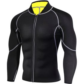 Men's Running Sports Yoga Sauna Fitness Suit (Option: Stitching Long Sleeve-S)