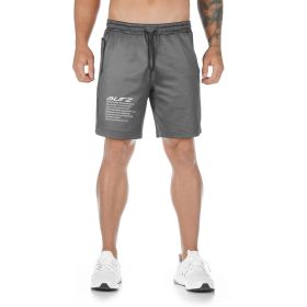 New Muscle Workout Brothers Fitness Shorts Fitness Sports Running Breathable Slim Fit (Option: Gray-M)