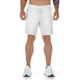 New Muscle Workout Brothers Fitness Shorts Fitness Sports Running Breathable Slim Fit (Option: White Without LOGO-XXL)