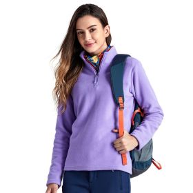 Jacket Liner Pullover Fleece Outdoor Women's Clothing (Option: Lilac-3XL)