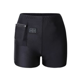 Men's Intelligent Constant Temperature Warm Charging Heating Boxer Shorts (Option: Black with power pack 10000mA-L)