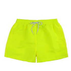 Men's Beach Quick Dry Three Points Casual Loose Surf Pants (Option: Fluorescent yellow-3XL)