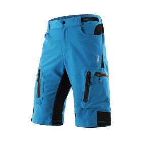 Outdoor Mountaineering Downhill Off Road Mountain Bike Five Point Cycling Shorts (Option: Fancy blue-Asian Size XXXL)