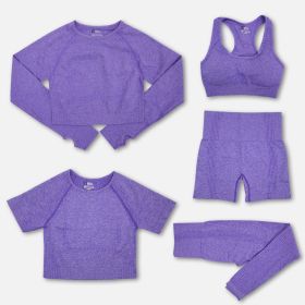 Fashion Women's Workout Yoga Clothes (Option: Hemp Purple-S)