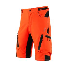 Outdoor Mountaineering Downhill Off Road Mountain Bike Five Point Cycling Shorts (Option: Orange-Asian Size L)