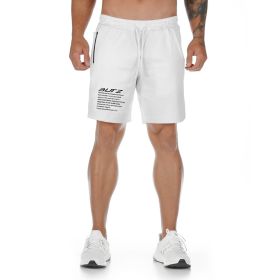 New Muscle Workout Brothers Fitness Shorts Fitness Sports Running Breathable Slim Fit (Option: White-L)