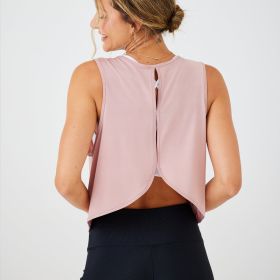 Yoga Vest Women's Hollow-out Beauty Back Sports Blouse (Option: Pink-S)