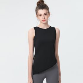 Sleeveless Sports Vest Women's Outer Wear Tight (Option: Black-S)