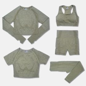 Fashion Women's Workout Yoga Clothes (Option: Army Green-S)