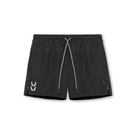 Muscle Workout Summer Sports Casual Basketball Men's Running Training Wear Shorts (Option: Black-M)