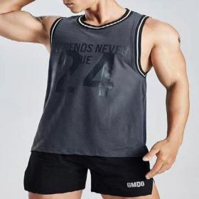 Quick-drying Sports Vest Summer New Elastic American Basketball Training No 24 Jersey Vest (Option: Gray-M)