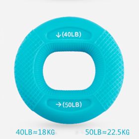 40-80LB Strength Hand Grip Ring; Muscle Power Training Silicone Ring; Fitness Body Building Carpal Expander Training Finger Ring (Color: Blue-40-50BL)