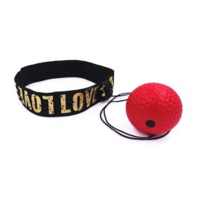 Boxing Speed Ball; Head-mounted PU Punch Ball MMA Sanda Training; Hand Eye Reaction; Home Sandbag Muay; Thai Boxer Fitness Equipment (Color: Red)