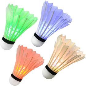 4/6 Pack LED Badminton Shuttlecocks; Colorful LED Goose Feather Glow Birdies Badminton Balls Shuttlecocks (Quantity: 4 Pack)