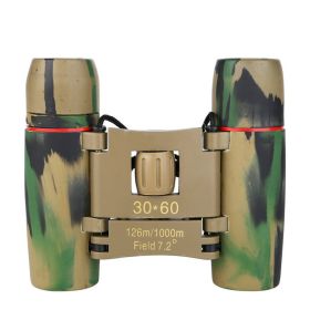 30x60 Zoom Mini Outdoor Binoculars Folding Telescopes 126/1000m Focusing Vision Hunting Telescope (Color: Camouflage)