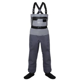 Kylebooker Waterproof Breathable Stockingfoot Chest Wader Premium Five Layer Fabric Fishing Hunting Waders KB007 (size: L)