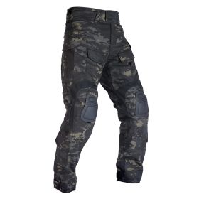 VOTAGOO G3 Combat Pants with Knee Pads Tactical Military Trousers Hunting Multicam Pants for Men Rip-Stop Airsoft Gear (Color: CP BK)