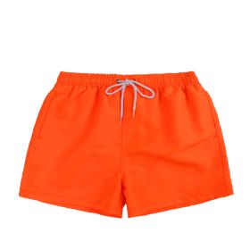 Men's Beach Quick Dry Three Points Casual Loose Surf Pants (Option: Orange-M)