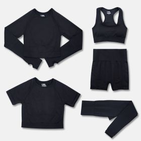 Fashion Women's Workout Yoga Clothes (Option: Black-M)