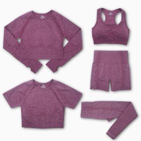 Fashion Women's Workout Yoga Clothes (Option: Wine Red-L)