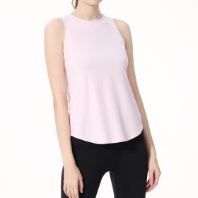 Women's Sportswear Yoga Workout Vest Slimming Back-shaping Running (Option: Haze Pink-L)